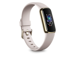  Fitbit Luxe Fitness and Wellness Tracker with Stress Management, Sleep Tracking and 24/7 Heart Rate, One Size S L Bands Included, Lunar White/Soft Gold...